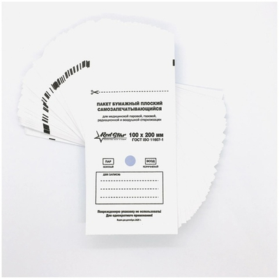 Крафт пакеты Белые 100*200 100 шт, Red Star