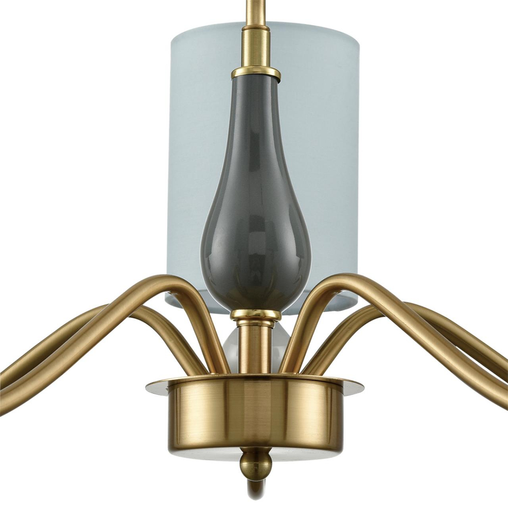 6590/5 CLASSI LN26 055 латунь/мятный зеленый, металл, керамика/текстиль Люстра подвесная E14 5*40W 220V ANRI