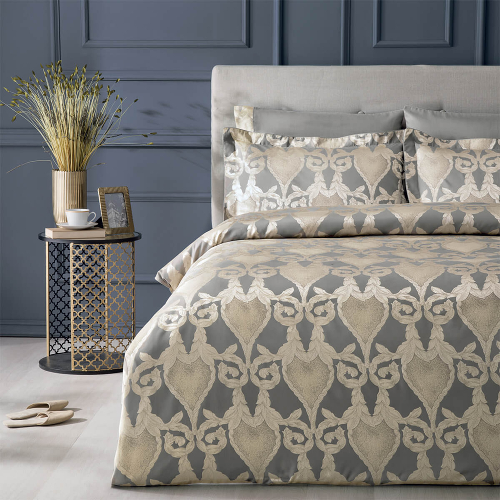 Постельное белье 2 спальное евро Tivolyo home Berta хаки