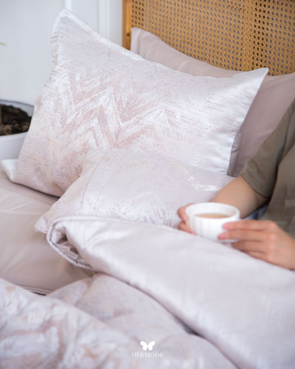 Комплект постельного белья двуспальный Rio Grand Pink Hermodr 7 предметов 130220309 Иран