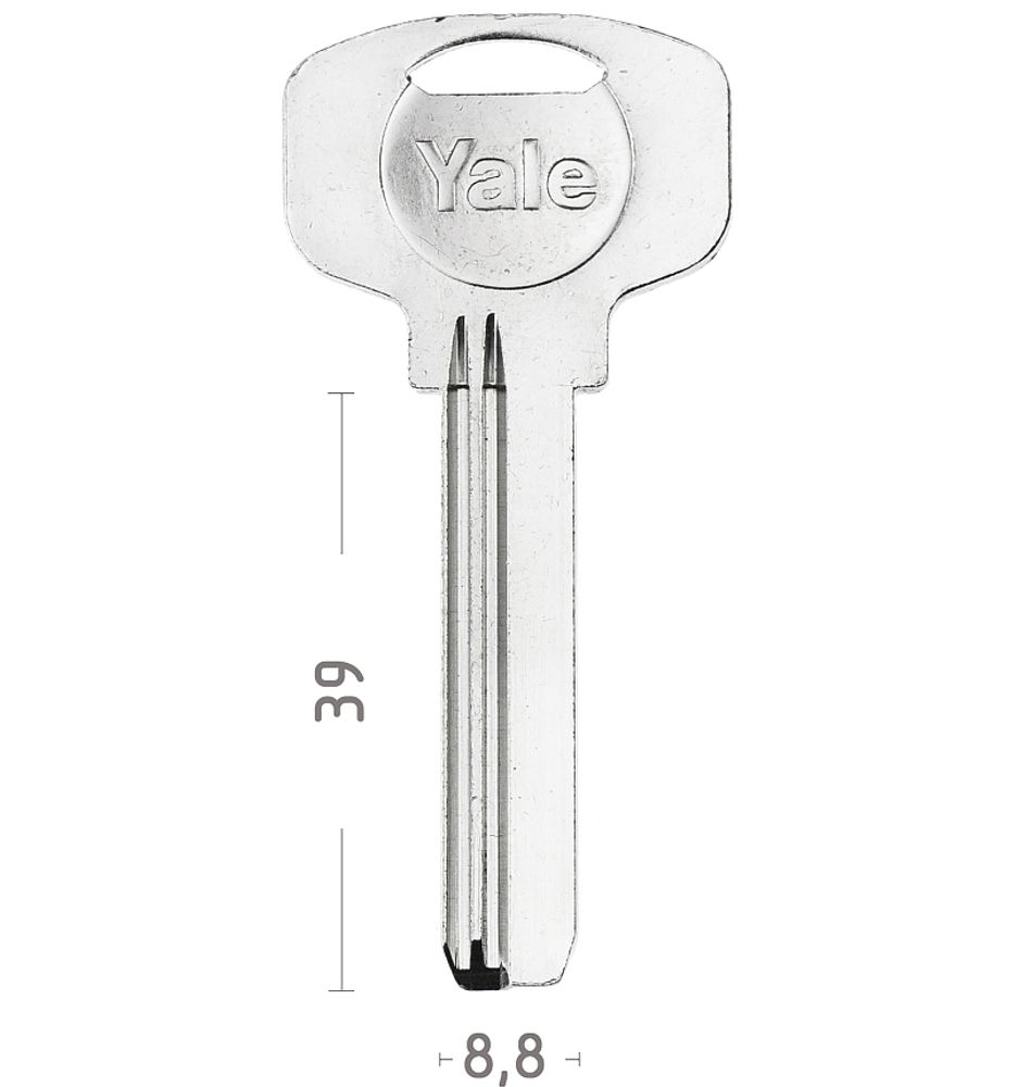 Заготовка вертикального ключа 10404 YALE-1D LONG 2 ПАЗА КНР