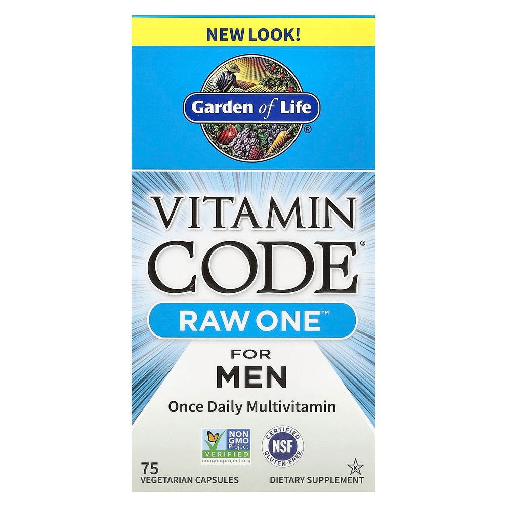 Garden of Life, Vitamin Code®, RAW One™, мультивитаминная добавка для мужчин, для приёма 1 раз в день, 75 вегетарианских капсул