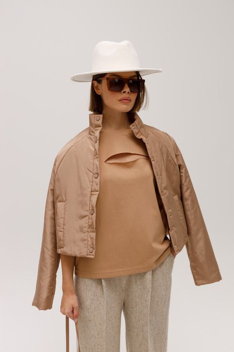 ФУТБОЛКА КАНИЯ С РАЗРЕЗОМ ШОКОЛАДНЫЙ