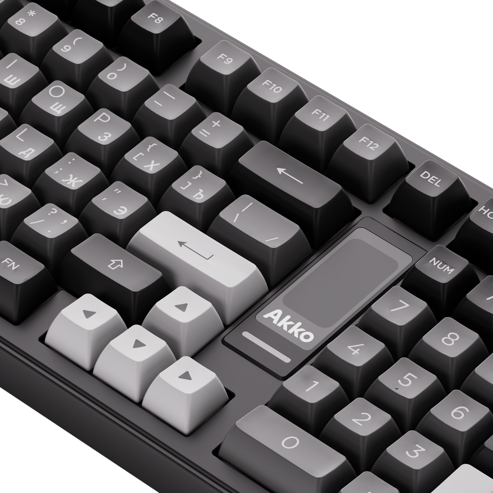 AKKO 5098B, Black&Sliver with Screen 3 Modes RGB Hot Swap V3 Piano Pro switches,ASA profile keycap