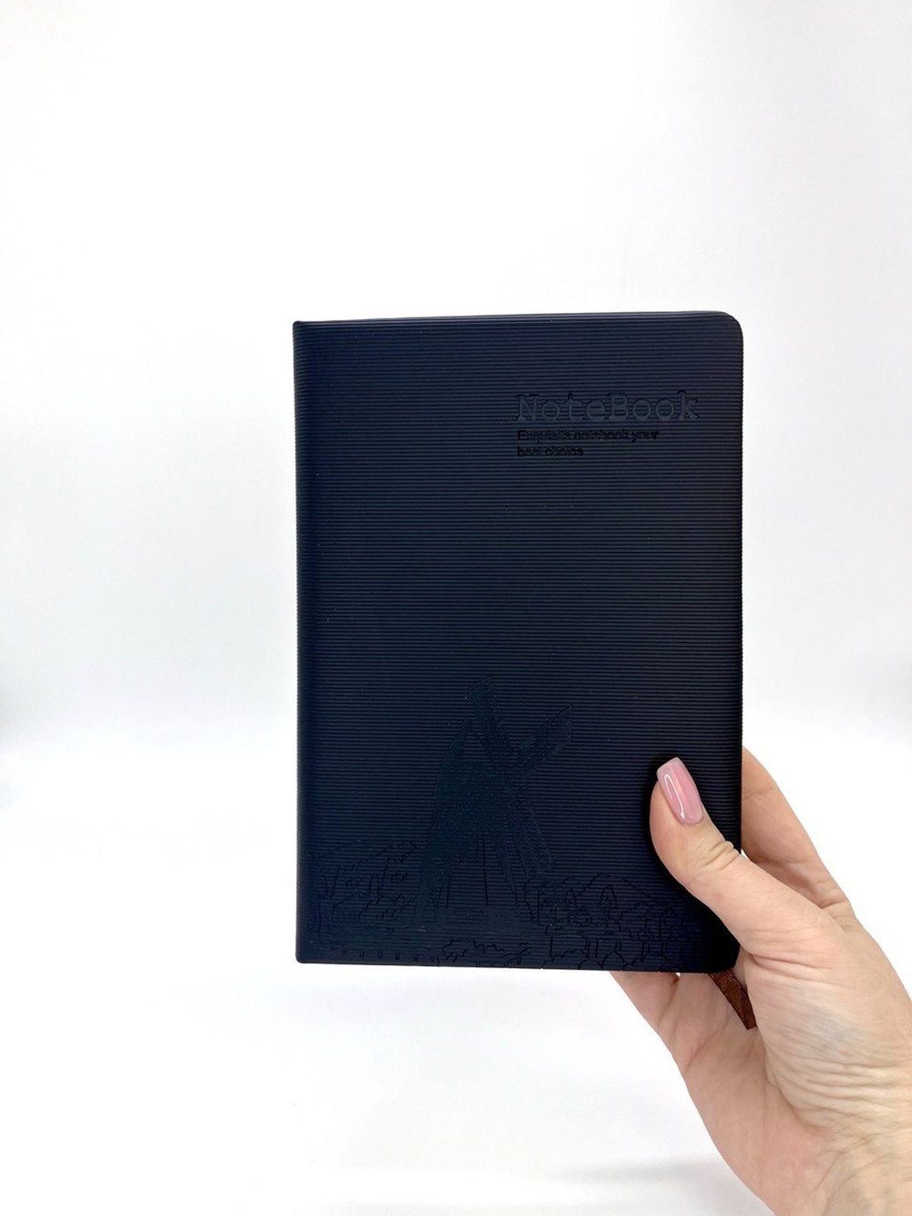 Блокнот 128 л А5 линейка мельница черный (7675-1)