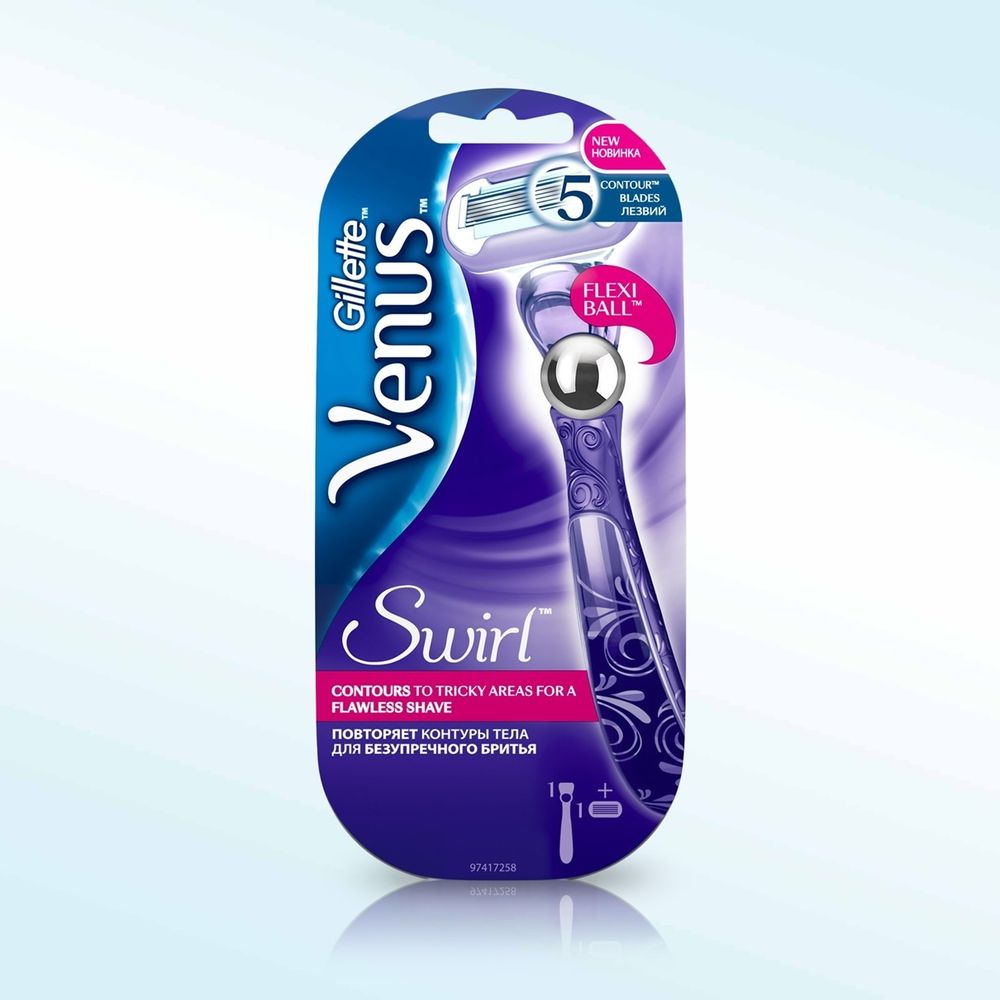 Gillette Станок бритвенный Venus Swirl, станок + 1 кассета