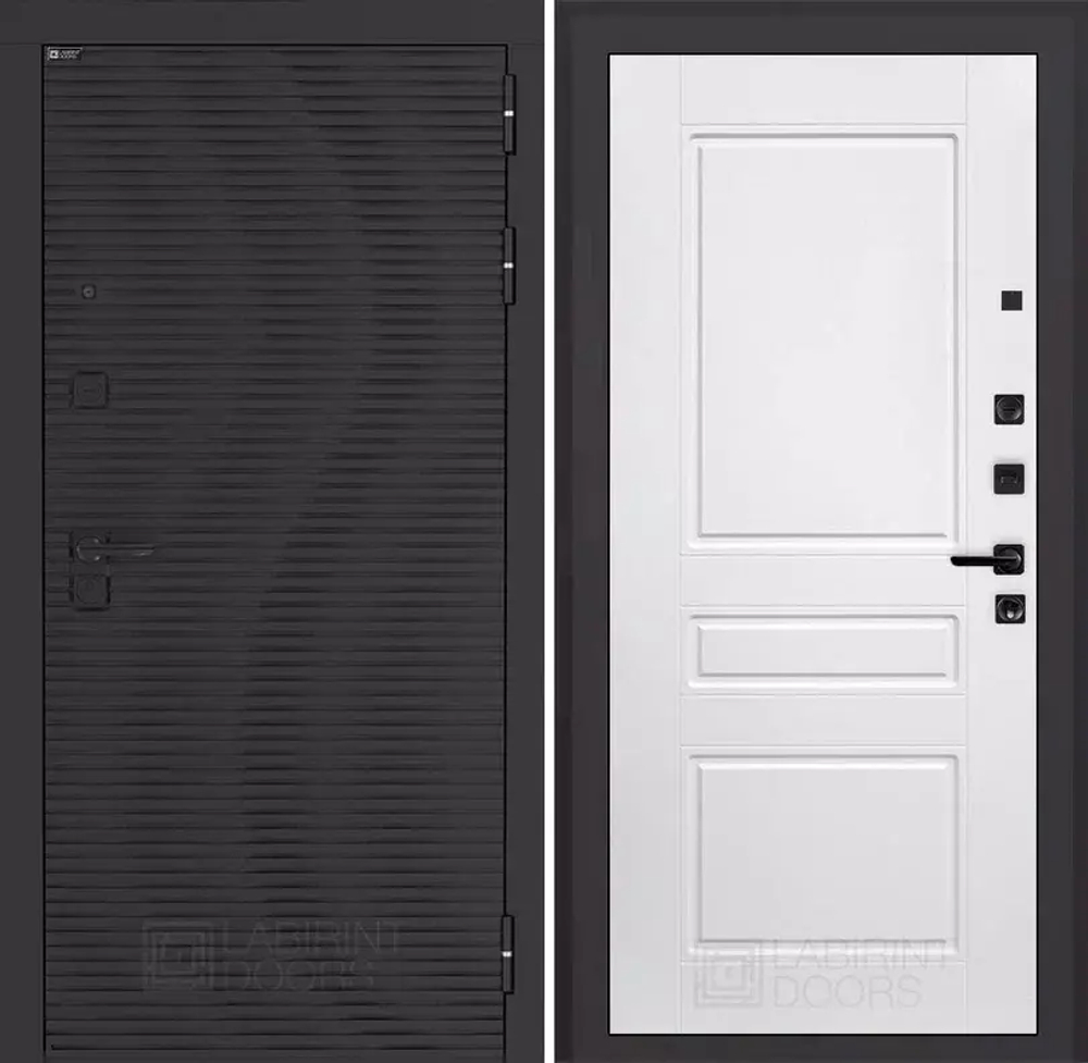 Входная металлическая дверь VOLCANO (Вулкан) Антрацит софт / 03 Белый софт (белый матовый, без текстуры)