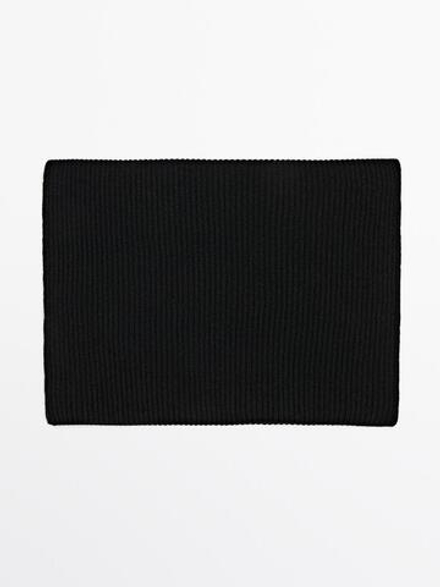 Massimo Dutti Шарф из шерсти и кашемира, черный