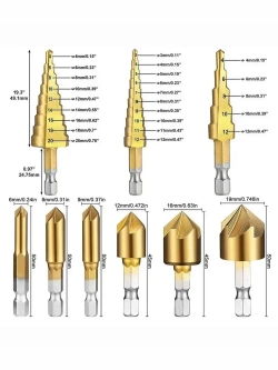 Набор сверл из 11 частей, сверло ступенчатое по металлу
