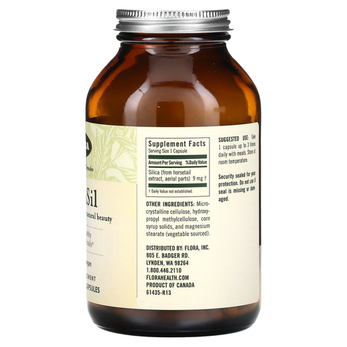 Flora, FloraSil, 180 вегетарианских капсул (9 мг в 1 капсуле)