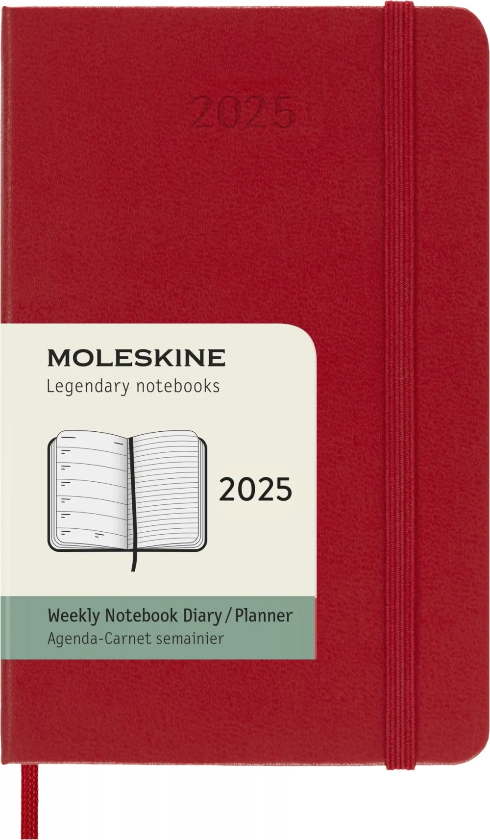 Еженедельник на 2025 год Moleskine WKNT (DHF212WN2) 9x14см, твердая обложка, красный
