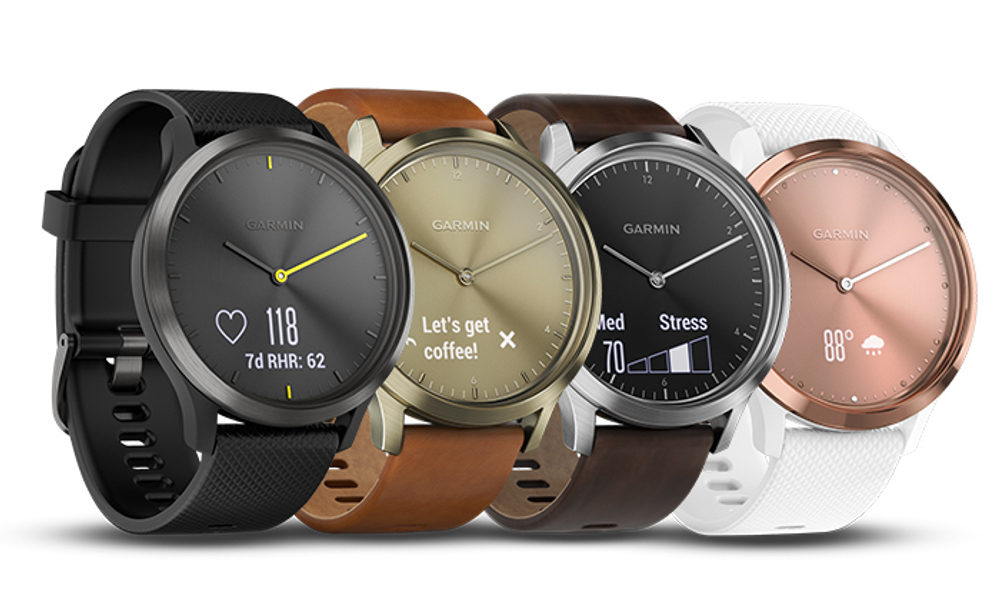 Часы Garmin Vivomove HR Premium, серебряные с темно-коричневым кожаным ремешком (010-01850-24)