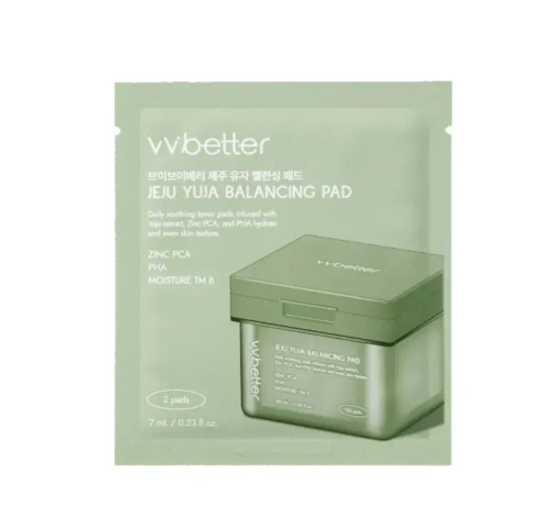 VVbetter PHA Jeju Yuja Balancing Pad тонер-пэды для лица балансирующие с экстрактом юдзу и PHA