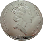 О-ва Кука 10 долларов 2001 Дискобол Метания диска Олимпиада Афины 2004 СЕРЕБРО