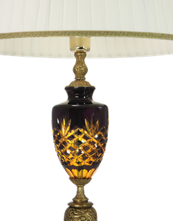 Olympus Brass Лампа настольная из венецианского стекла на бронзовом основании с абажуром
