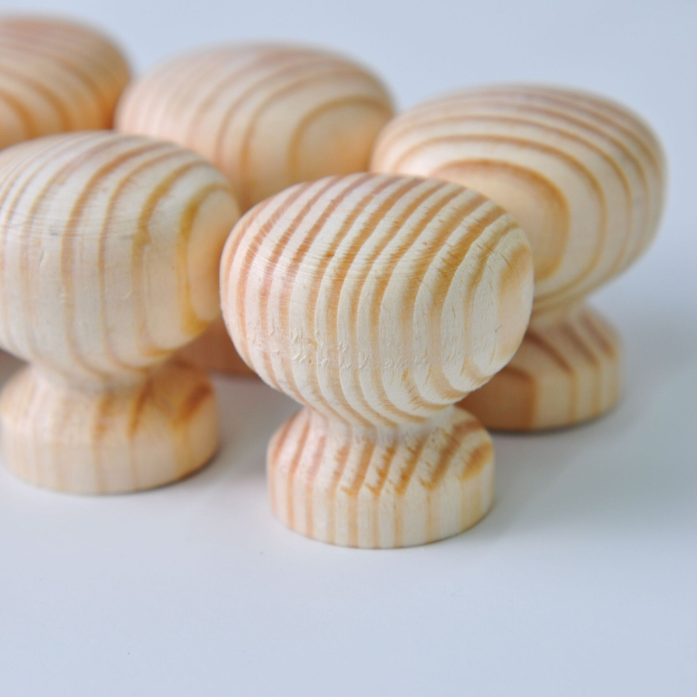 Комплект ручек мебельных DIY массив сосны цвет натуральный