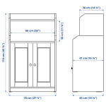 Шкаф - HAUGA IKEA/ХАУГА ИКЕА, 46х70х116 см, серый