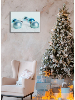 Картина на стекле, Подарок на Новый год, Картина на стену Ёлочные урашения, 40х28см Декор для дома, подарок
