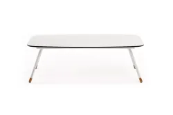 "Верона" журнальный стол из HPL 120х65, H40, каркас белый муар, цвет столешницы "молочный"