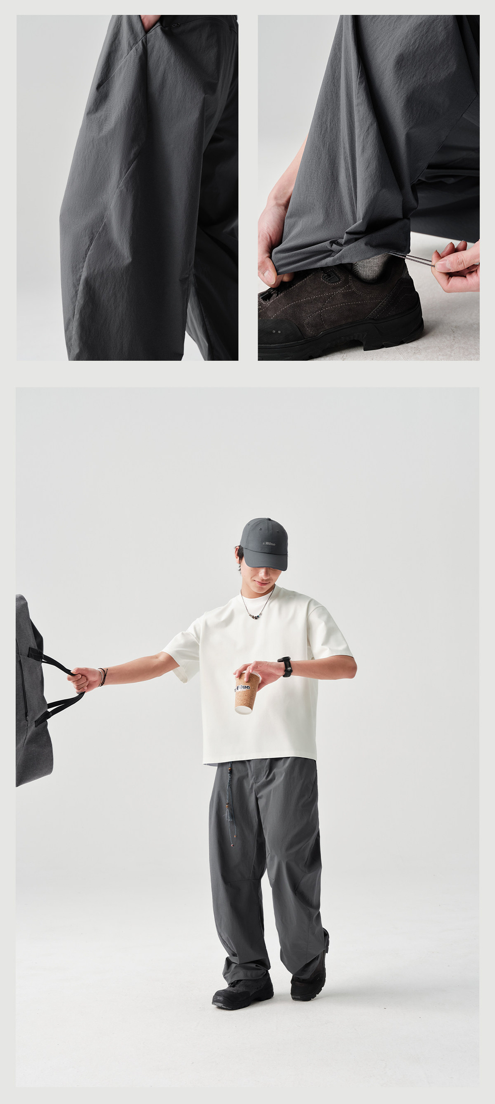 Штаны Nothomme BlueMonte Straight-Leg Trousers серый