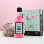 Подарочный набор косметики RELAX TIME, гель для душа виски 250 мл и мочалка для тела, Чистое счастье