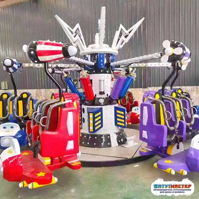 Карусель с подъёмом «Космодром мечты» 8 кабинок, 16 мест 8×8×4 м