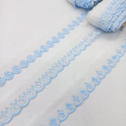 Кружево шитье голубое ширина 20мм