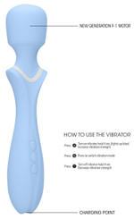 Голубой вибромассажер-жезл Jiggle (Цвет: голубой)