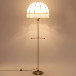 Citilux Базель CL407931T Торшер бронза со столиком и бежевым абажуром