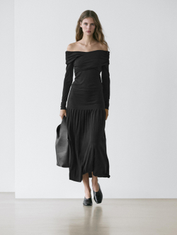 Massimo Dutti Топ с открытыми плечами, черный