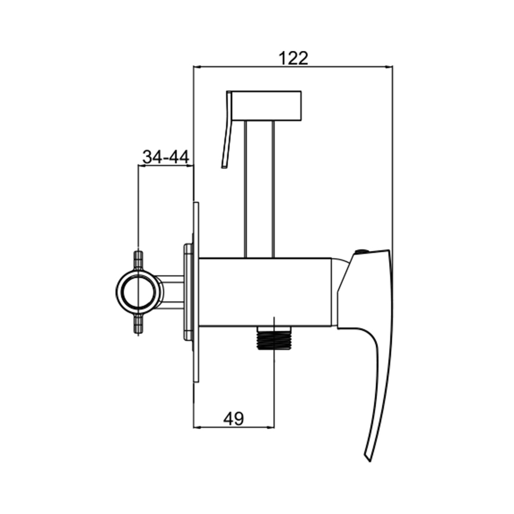Смеситель с гигиеническим душем 35к G7207-1 GAPPO встраиваемый, ХРОМ