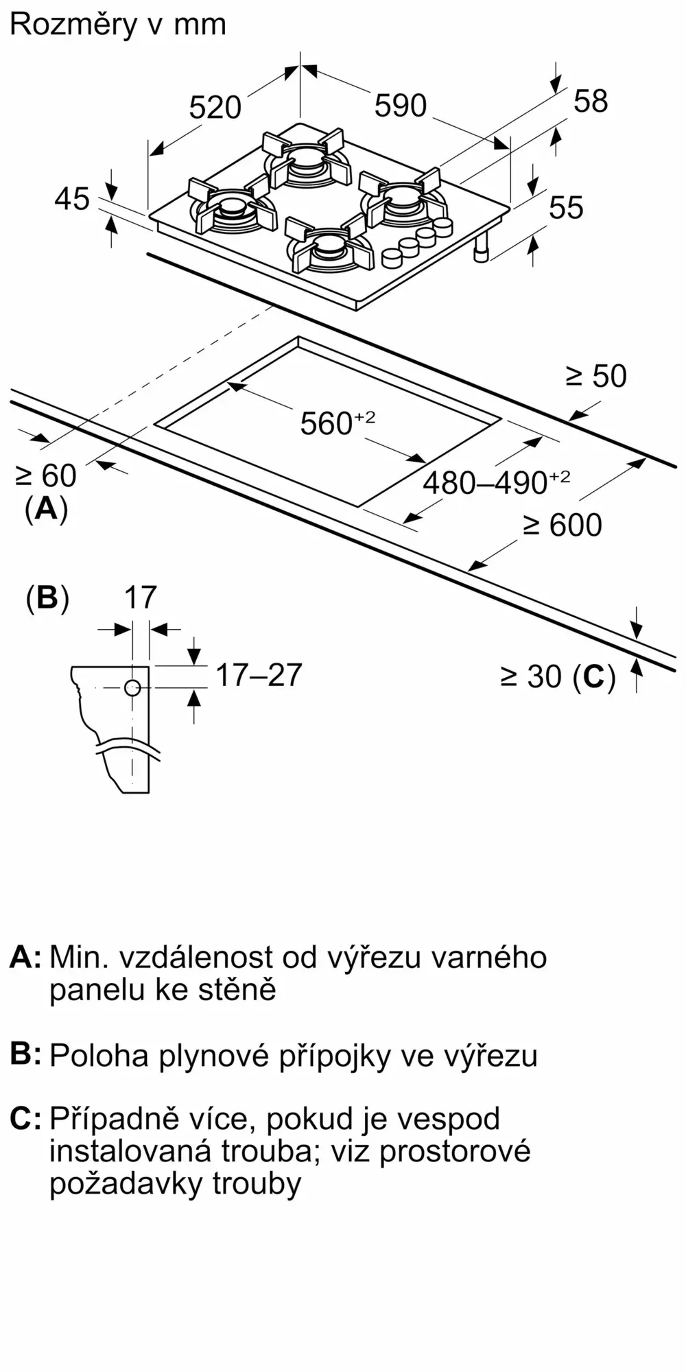 Газовая варочная панель Bosch POH 6B6B10