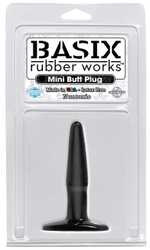 Анальная втулка Basix Rubber Works Mini Butt Plug (Цвет: черный)