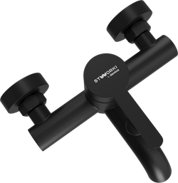 Смеситель для ванны с душем STWORKI Стокгольм HFSG10030 черный, однорычажный, латунь, настенный, матовый