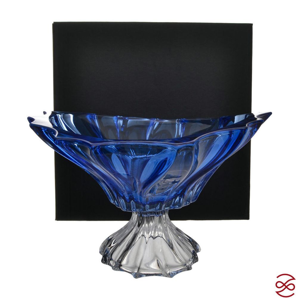 Фруктовница на ножке Aurum Crystal Plantica 33см Blue
