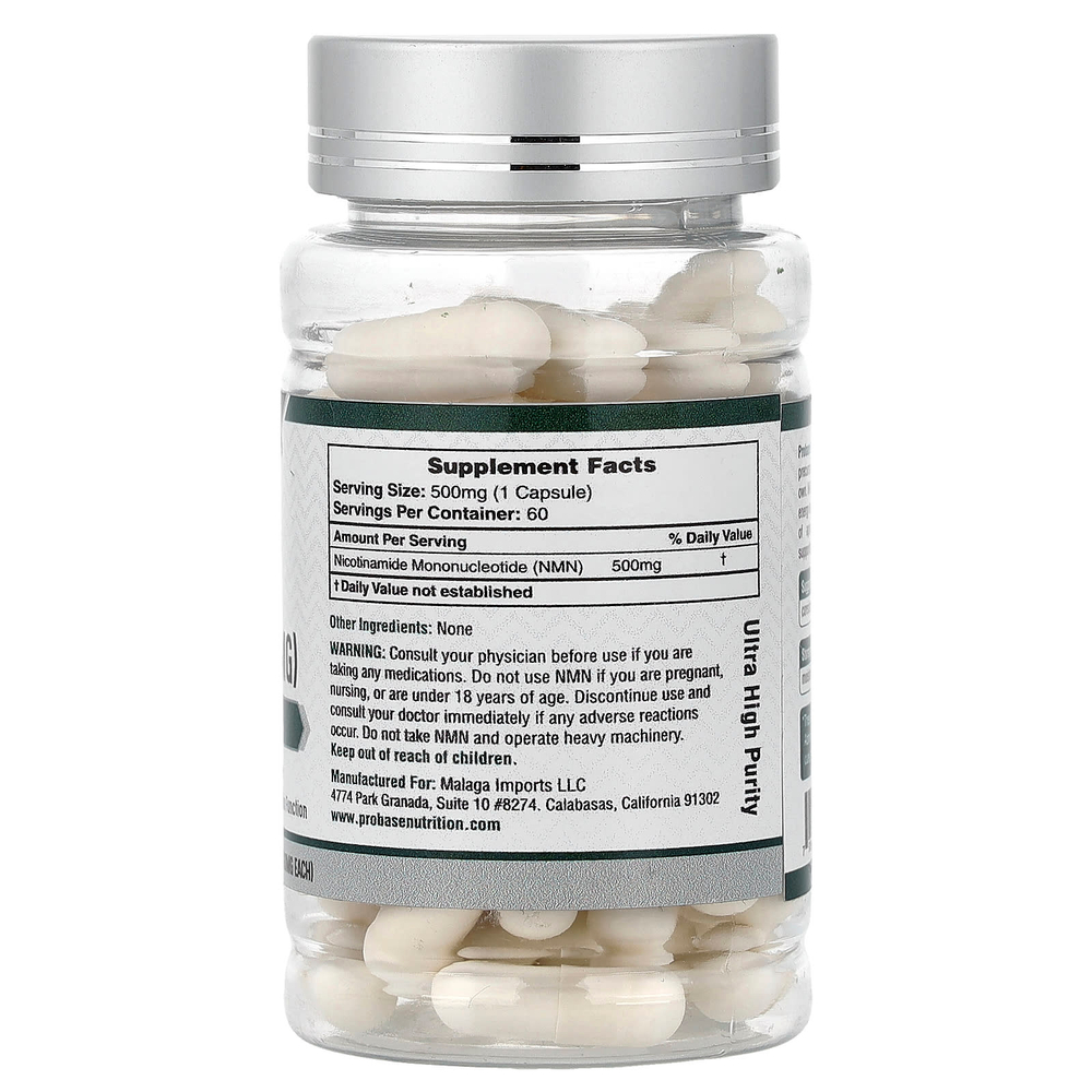 Probase Nutrition, NMN, 500 мг, 60 капсул