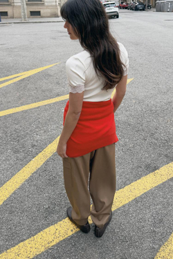 ZARA ФУТБОЛКА В РУБЧИК С КРУЖЕВОМ, БЕЛЫЙ