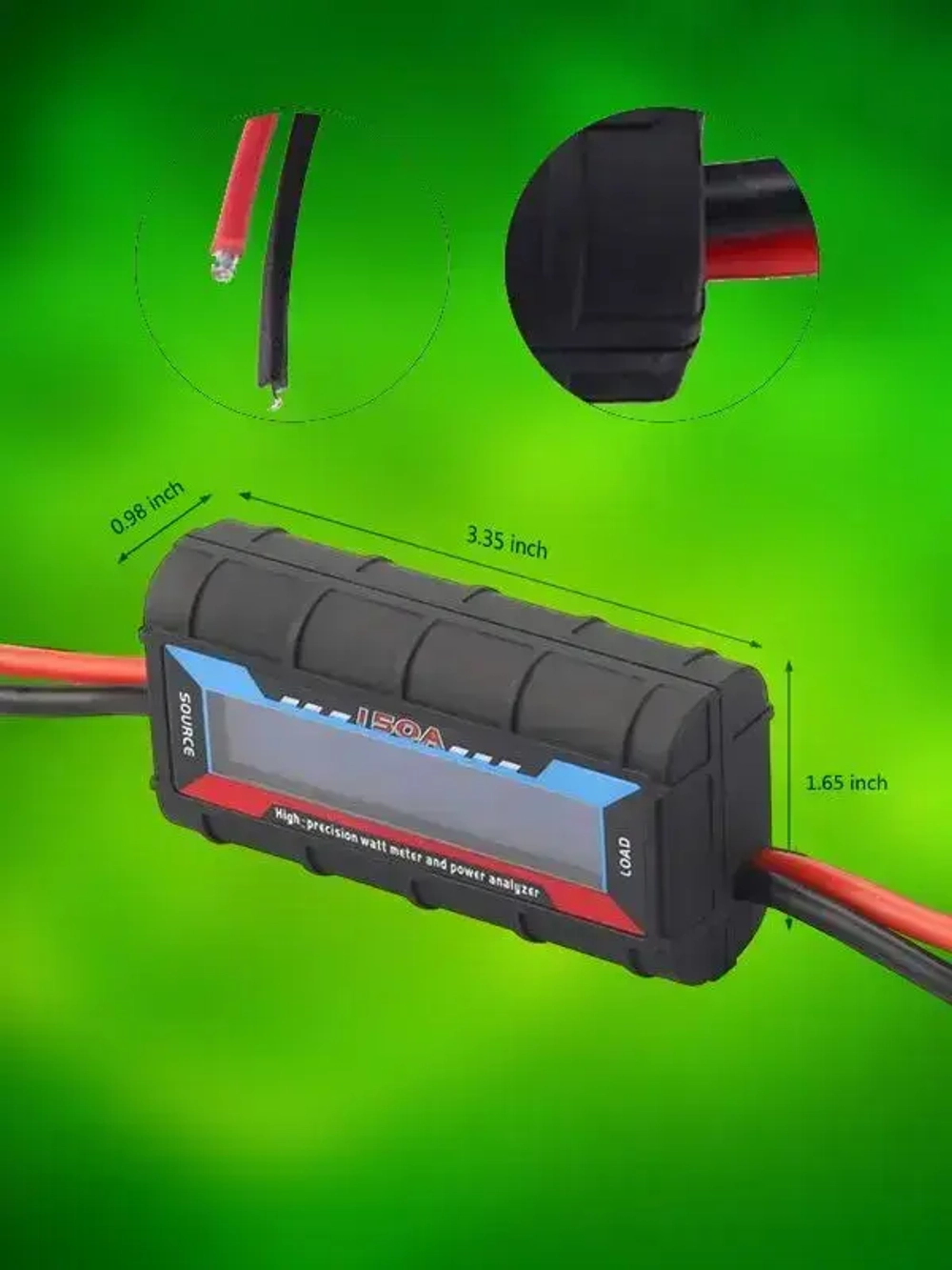 Ваттметр цифровой 150A / Тестер мощности, напряжения, тока / Счетчик электроэнергии150A 60в (с Шунтом)