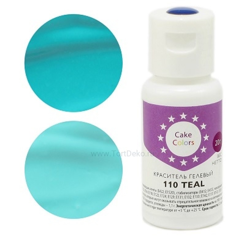 Гелевый краситель пищевой Gleb Colors 110 Бирюзовый (TEAL), 20г