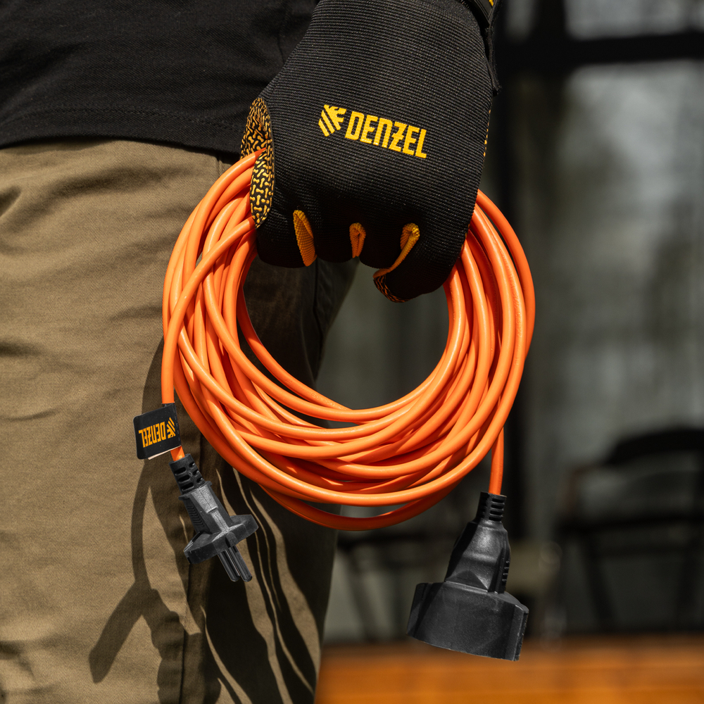 Удлинитель-шнур силовой Garden Series, б/з, ПВС, 10м, 1 розетка, 2 x 1 мм, Denzel