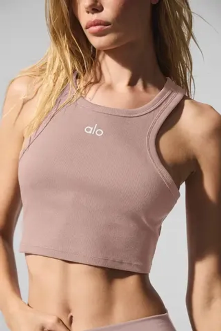 Alo yoga Топ Aspire, серо-коричневый