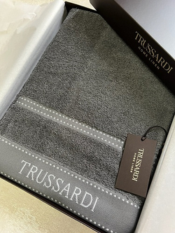 Комплект полотенец 2шт Trussardi Ribbon Dark Grey