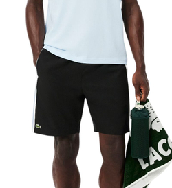 Мужские теннисные шорты Lacoste Sport Colourblock Panels Lightweight - black/white/blue