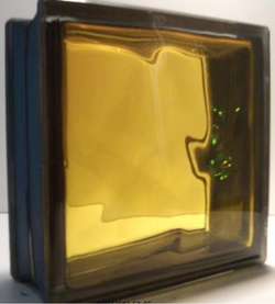 Купить Стеклоблок медовый волна черный бриллиант Vitrablok  19х19x8