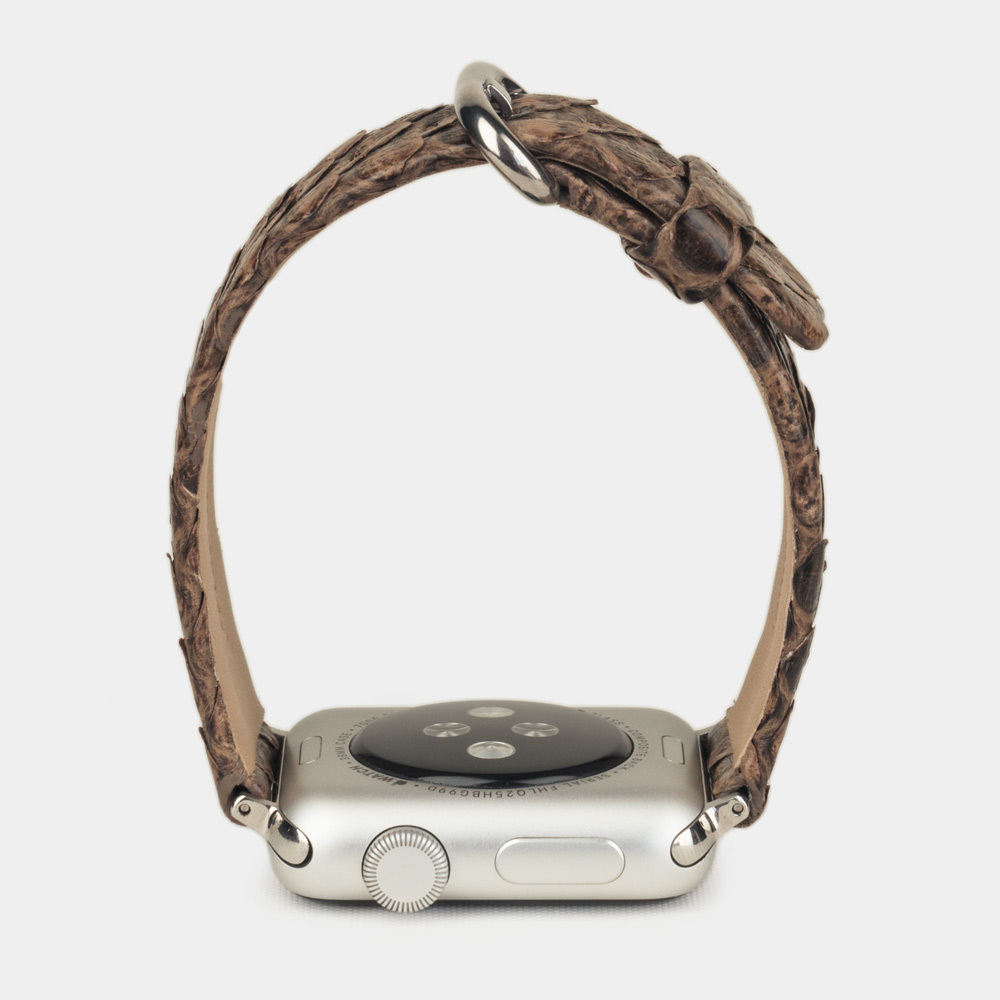 Ремешок для Apple Watch 44/45/46 mm из кожи питона, бежевого цвета