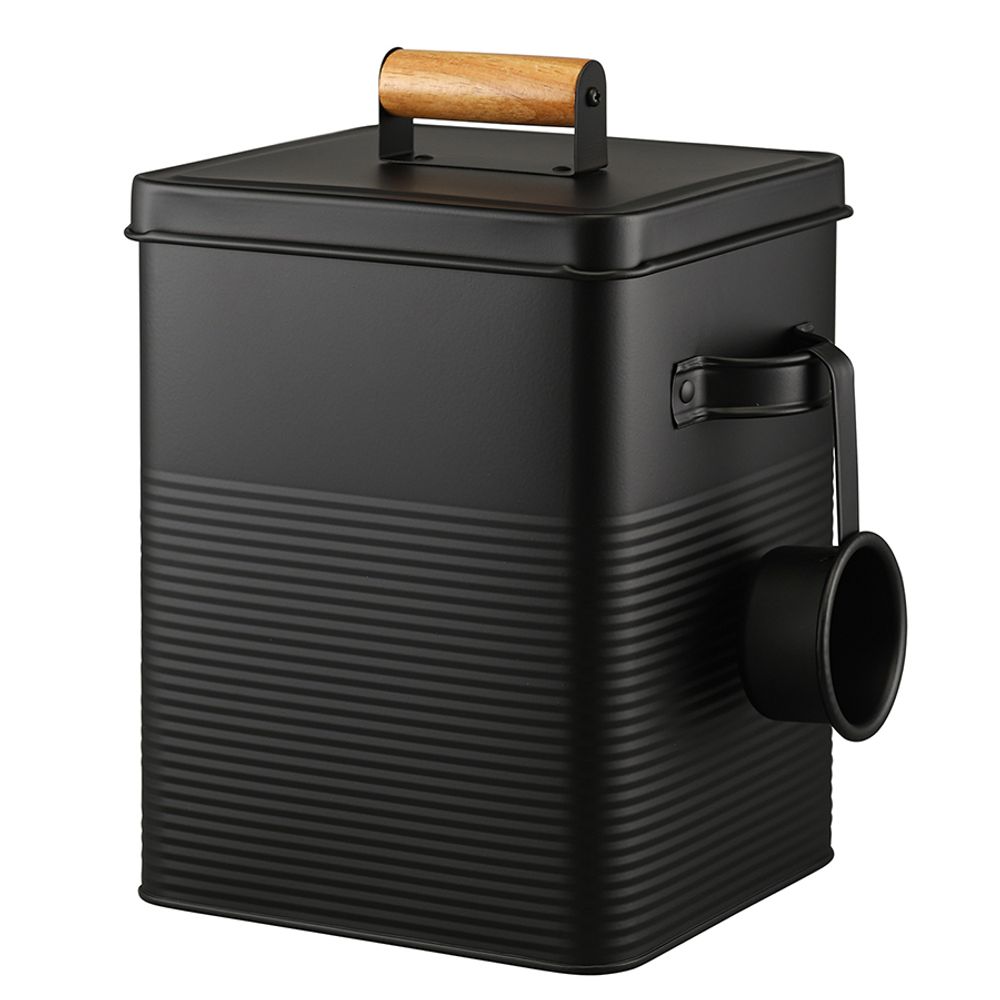 Банка для хранения универсальная Irmel, 6,2 л, с ложкой, графит