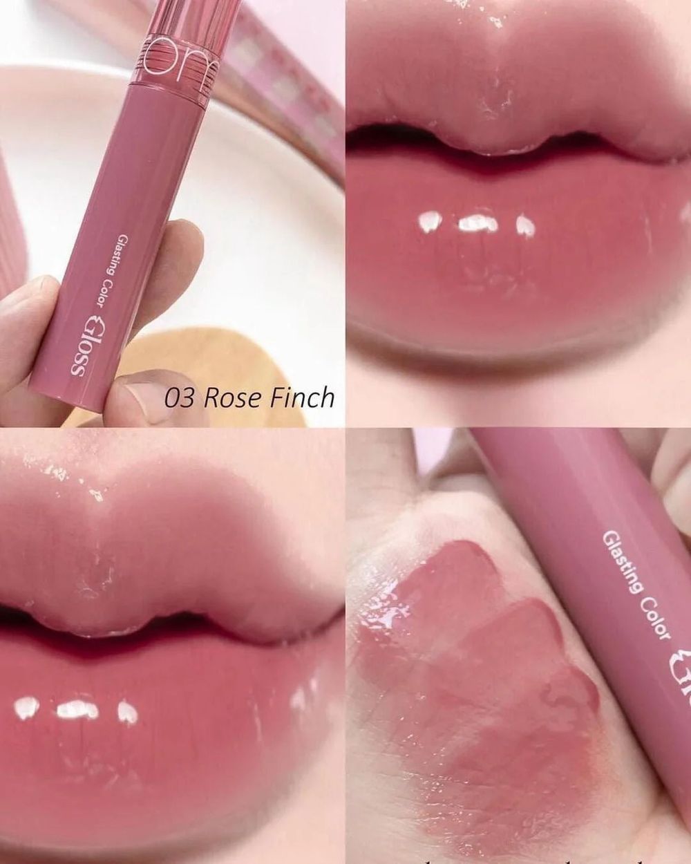 Стойкий блеск для эффекта стеклянных губ rom&nd Glasting Color Gloss - 03 Rose Finch