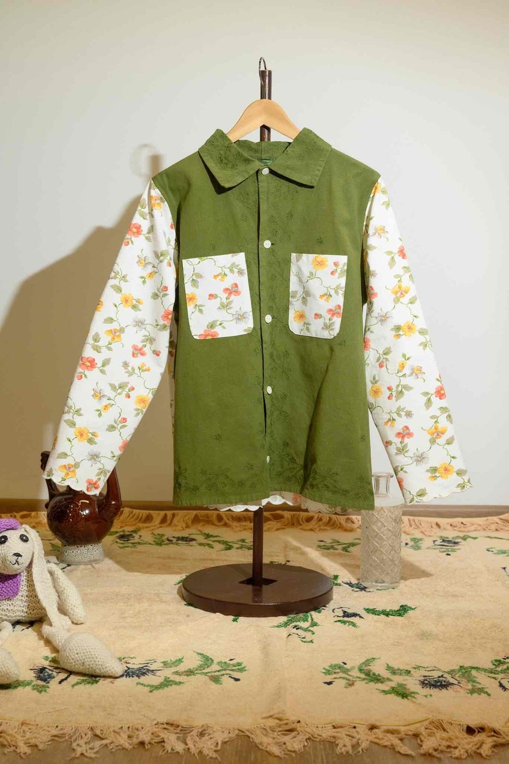 Рубашка Soeurs Green Flowers Shirt