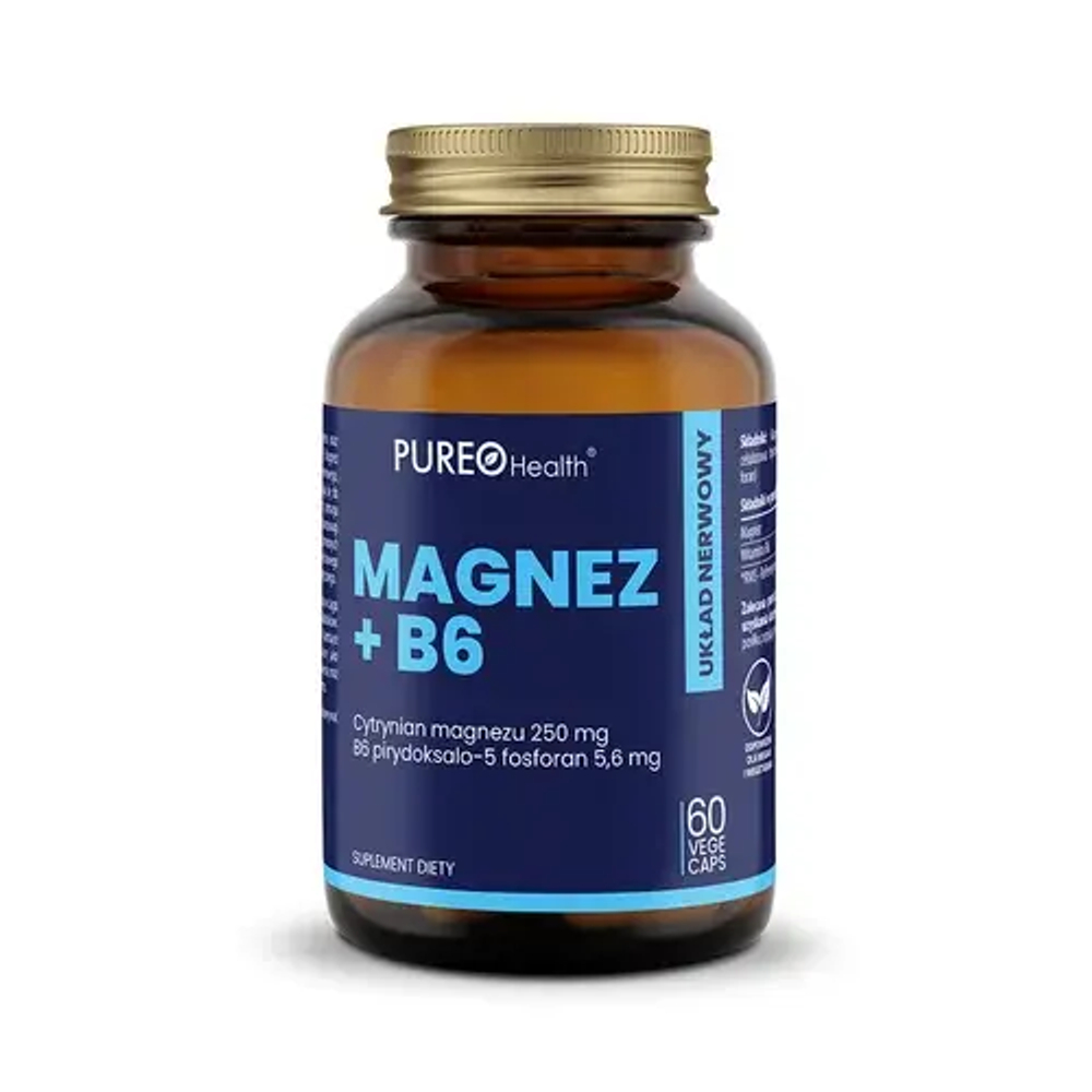 Pureo Health - Магний + B6, 60 капсул