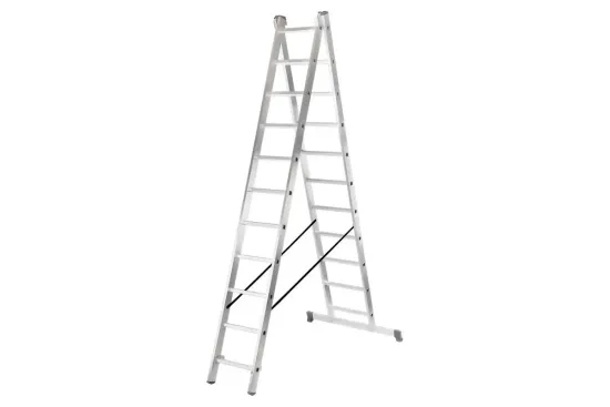 Лестница двухсекционная "ВИХРЬ" ЛА 2х11  11-и ступенчатая алюминиевая